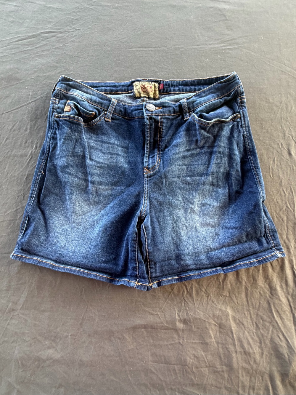 Dear John Dark Blue Washed Denim Shorts